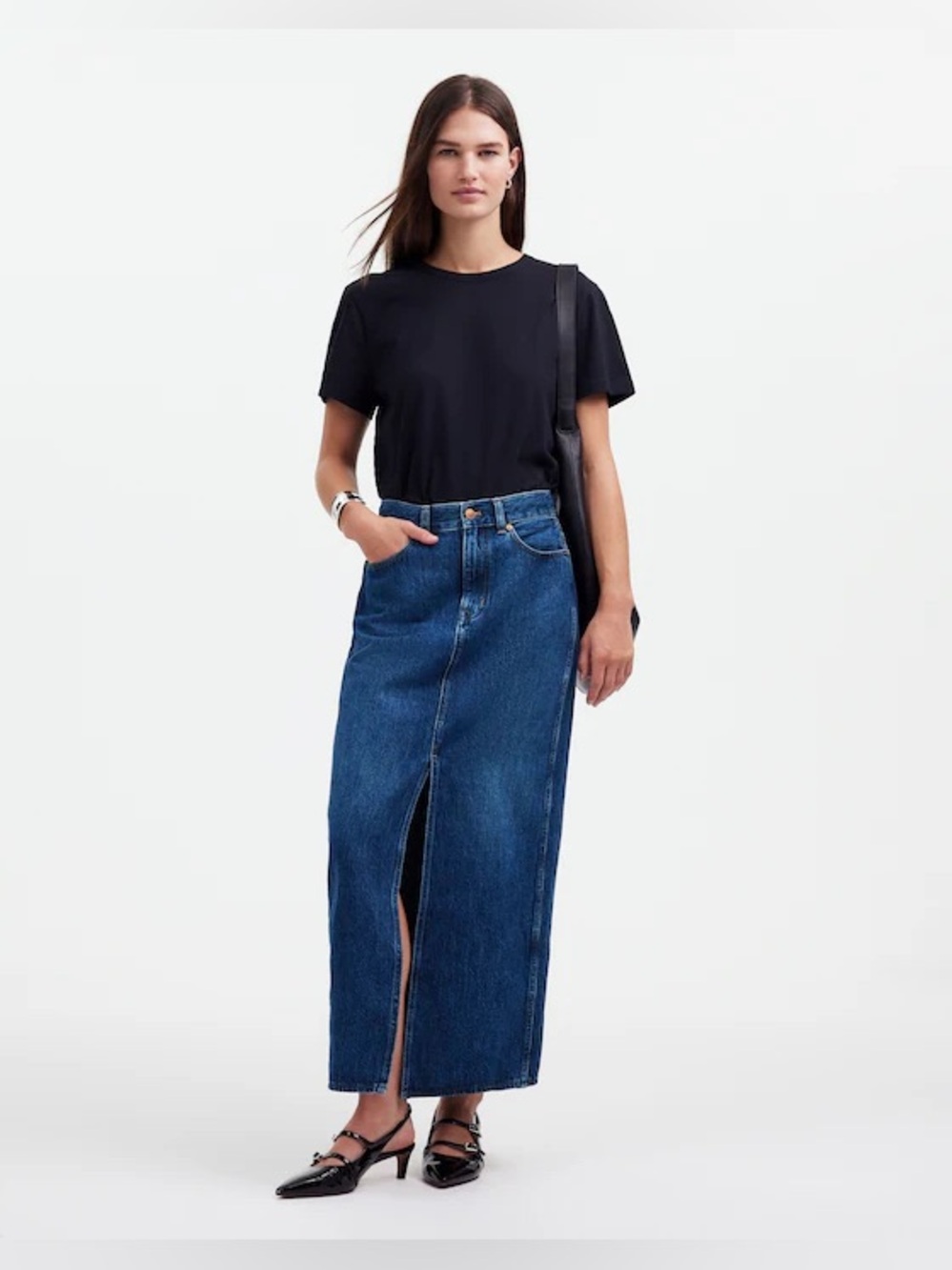 Madewell Denim Front Slit Midi/maxi Skirt EUC Size 29 (women’s size 8)